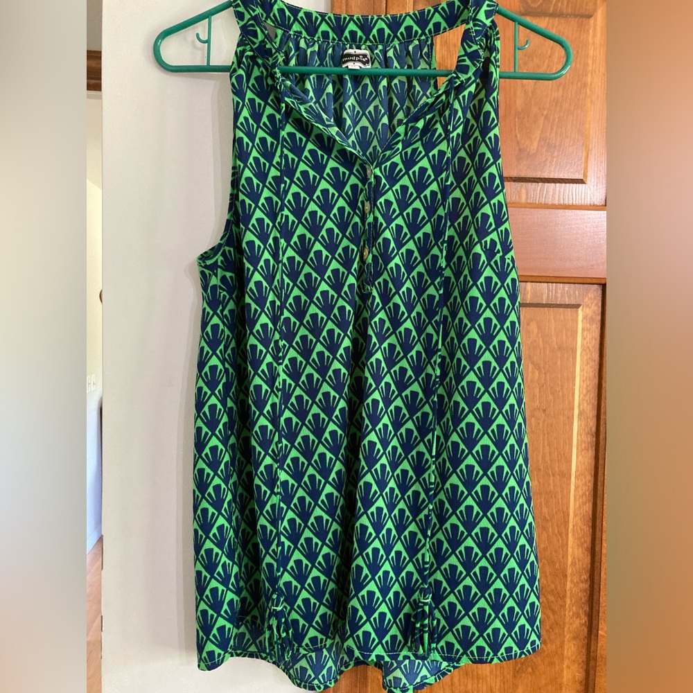 Mudpie Green Sleeveless Tassel Tie Halter Top M Medium - Picture 2 of 7